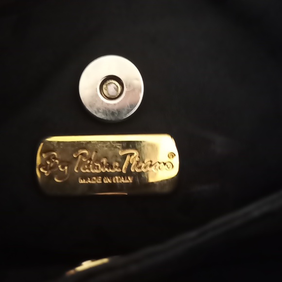 PALOMA PICASSO Leather  "X" Shoulder Bag + Belt SET black gold + BONUS earrings - Picture 9 of 10